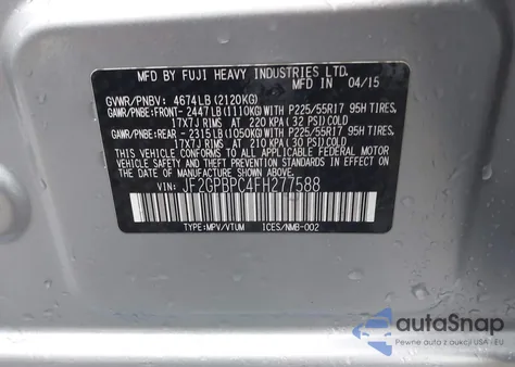 2015 Subaru Xv Crosstrek Hybrid Touring from USA, damaged, VIN JF2GPBPC4FH277588